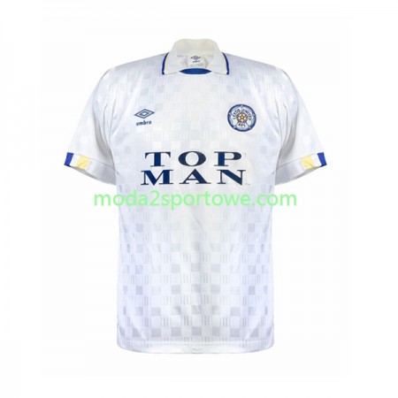 Koszulka Leeds United 1989-1990 Retro Domowe Stroje Piłkarskie Krótki Rękaw